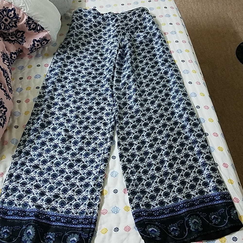 Printed satin pants